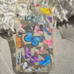 Butterfly Patterned Clear Phone Case